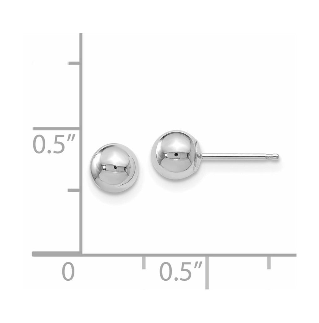 10K Yellow Or White Gold Polished Ball Post Earrings