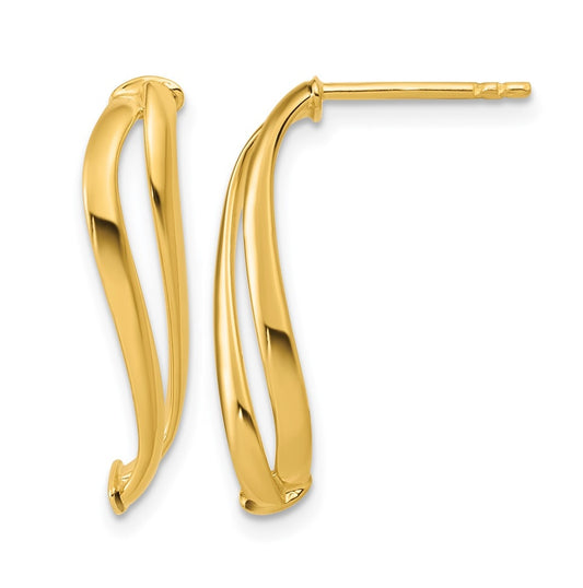 10k Yellow Gold Polished Curve Post Earrings