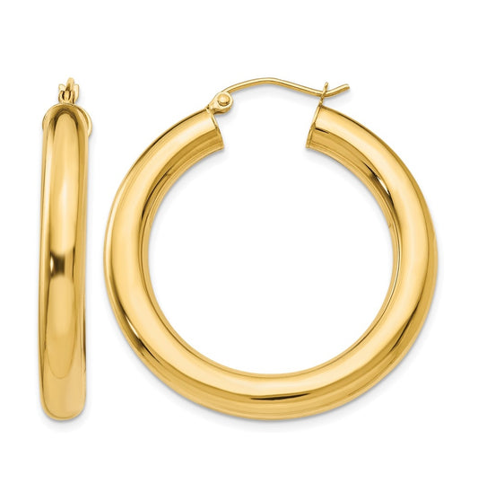10K Yellow Gold Polished 5mm Polished Hoop Earrings
