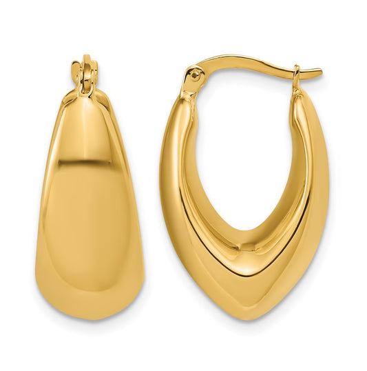 10K Yellow Gold Polished Hoop Earrings