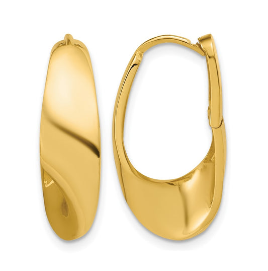 10k Yellow Gold Polished Fancy Hinged Hoop Earrings