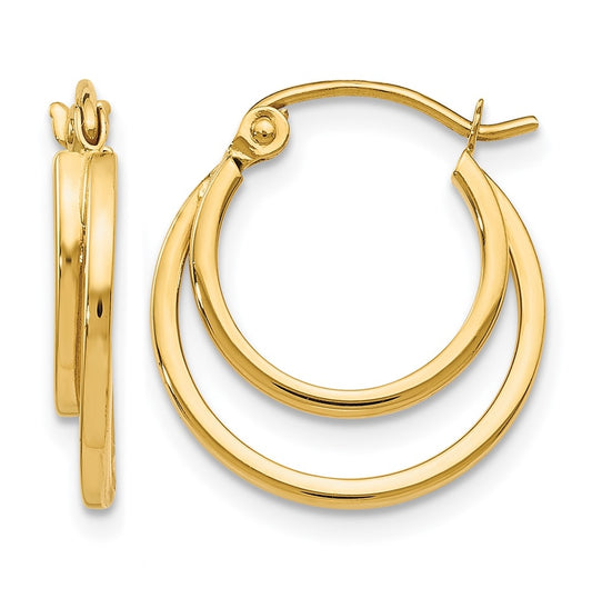 10k Yellow Gold Polished Hinged Hoop Earrings