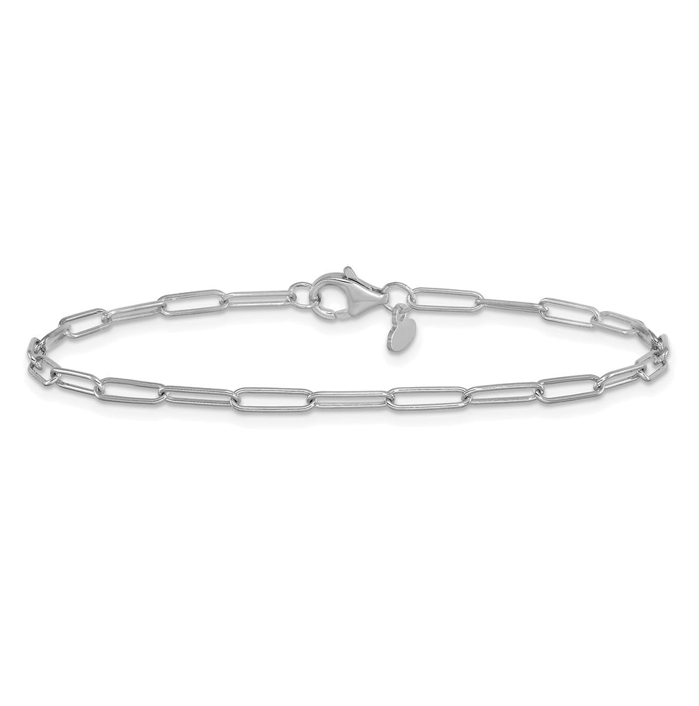 10K White Gold Polished Fancy Link Bracelet