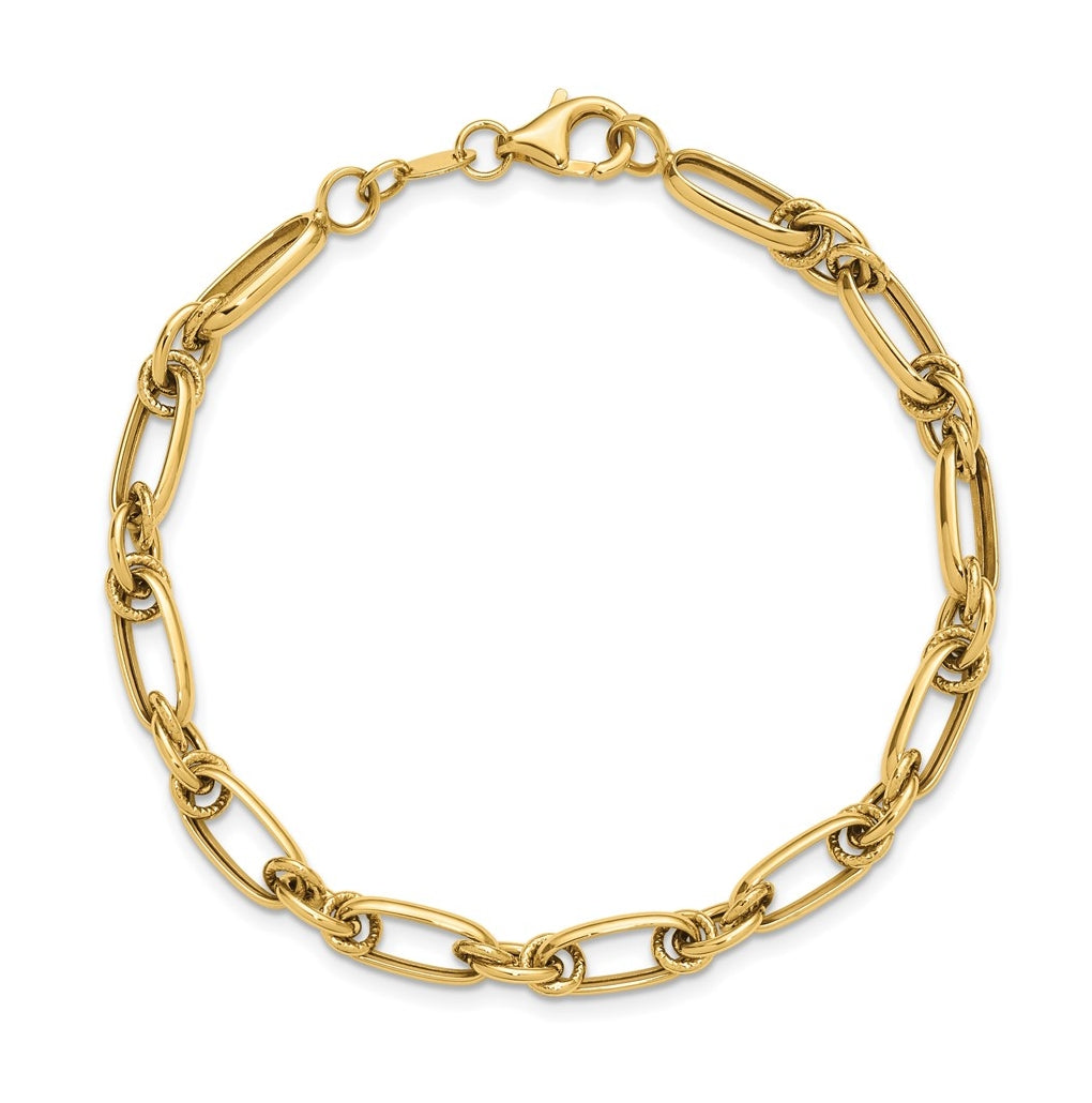 10k Yellow Gold Polished Fancy Link Bracelet