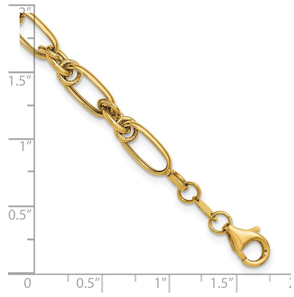 10k Yellow Gold Polished Fancy Link Bracelet