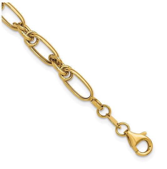 10k Yellow Gold Polished Fancy Link Bracelet