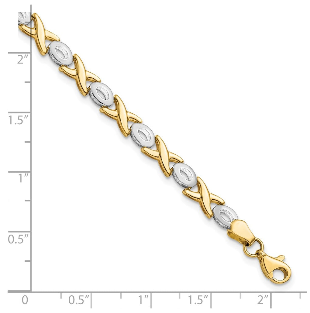 10K Two-tone Polished Bracelet