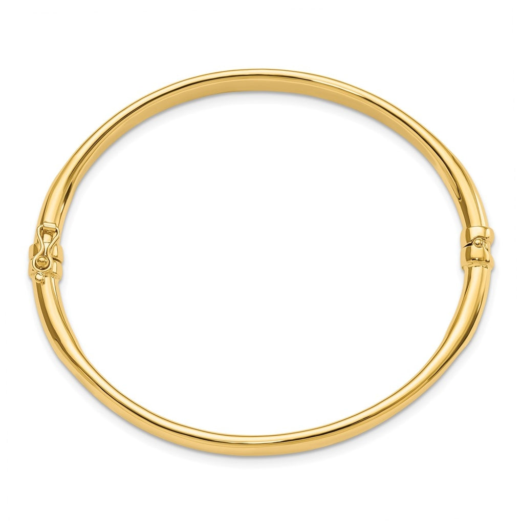 10k Yellow Gold Polished Hinged Bangle