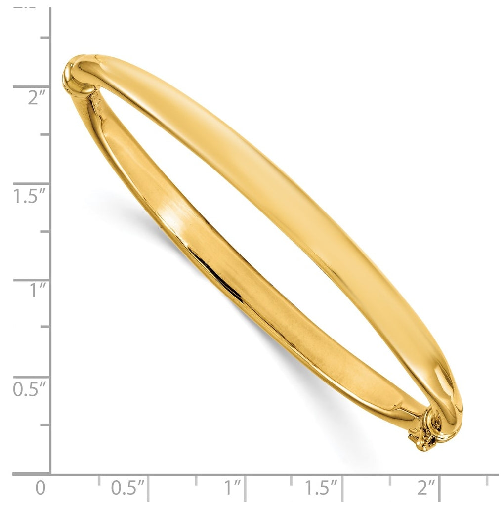 10k Yellow Gold Polished Hinged Bangle