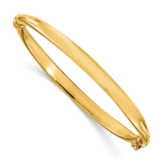 10k Yellow Gold Polished Hinged Bangle