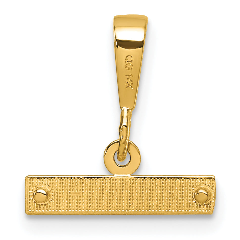 10K Yellow Gold Casted Large Diamond Cut Top Charm
