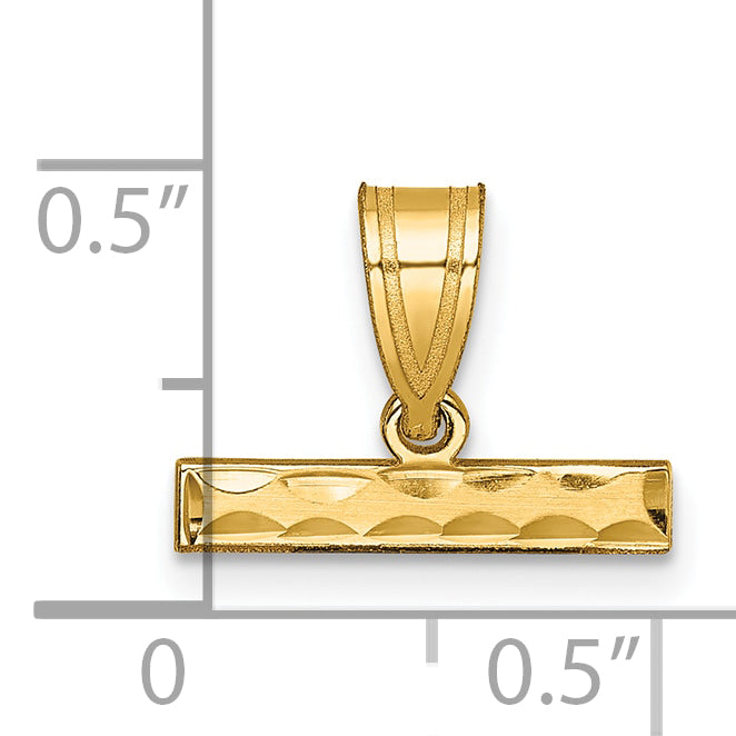 10K Yellow Gold Casted Large Diamond Cut Top Charm