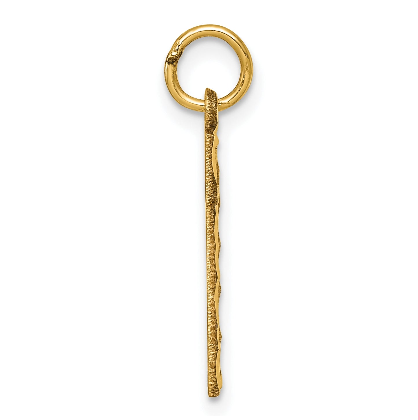 10K Yellow Gold Casted Large Diamond Cut Number 1 Charm