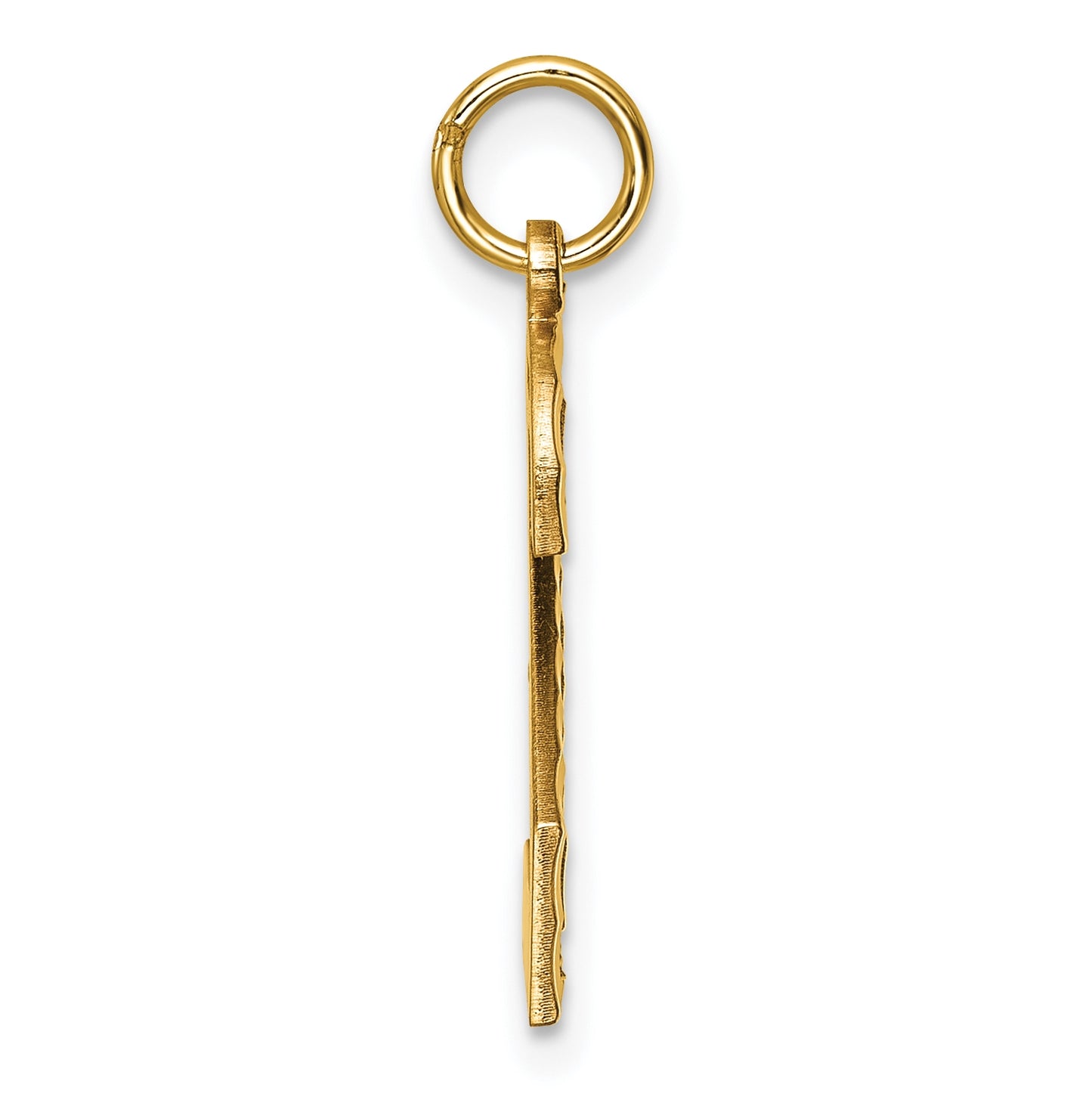 10K Yellow Gold Casted Large Diamond Cut Number 2 Charm