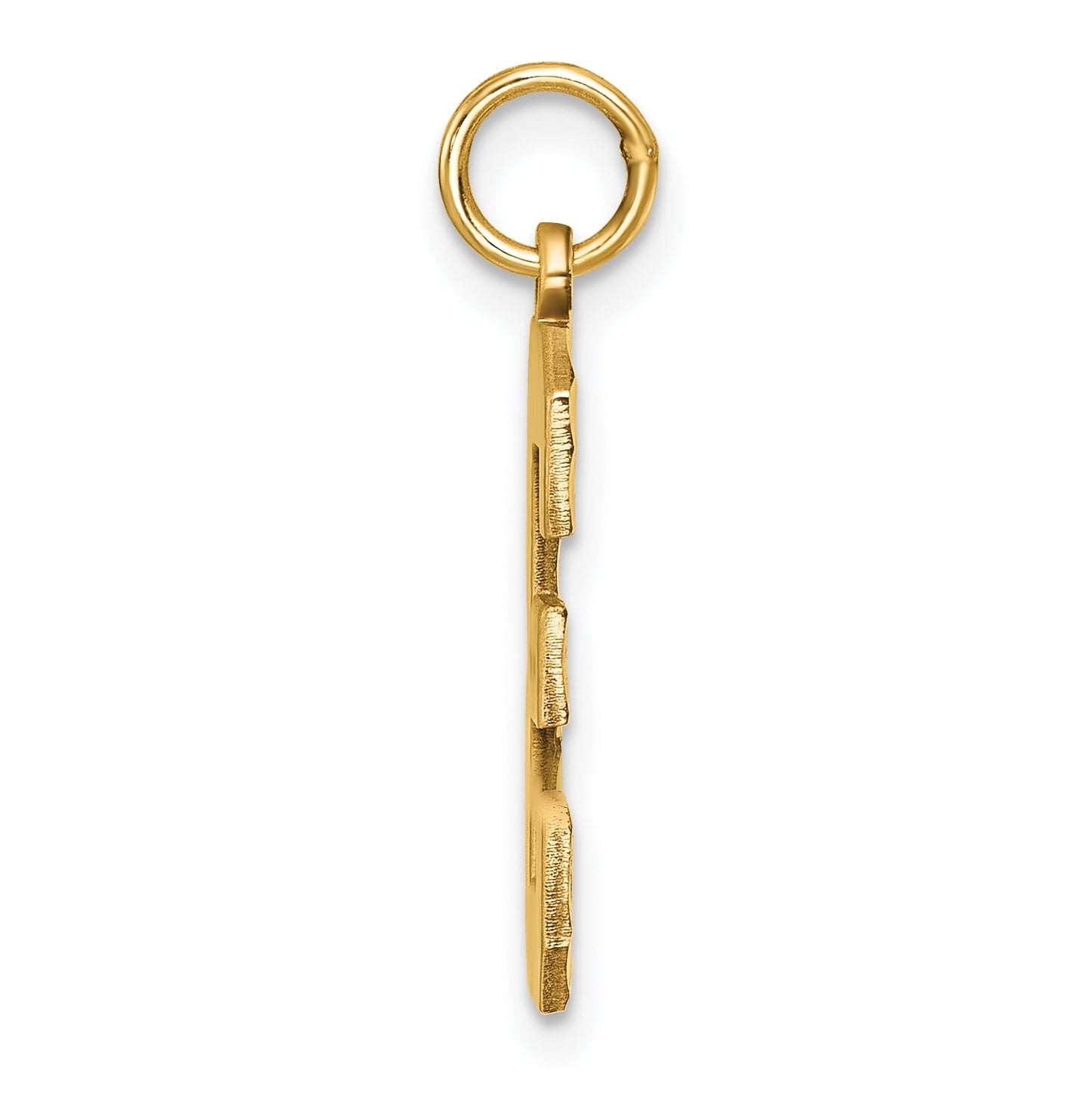 10K Yellow Gold Casted Large Diamond Cut Number 3 Charm