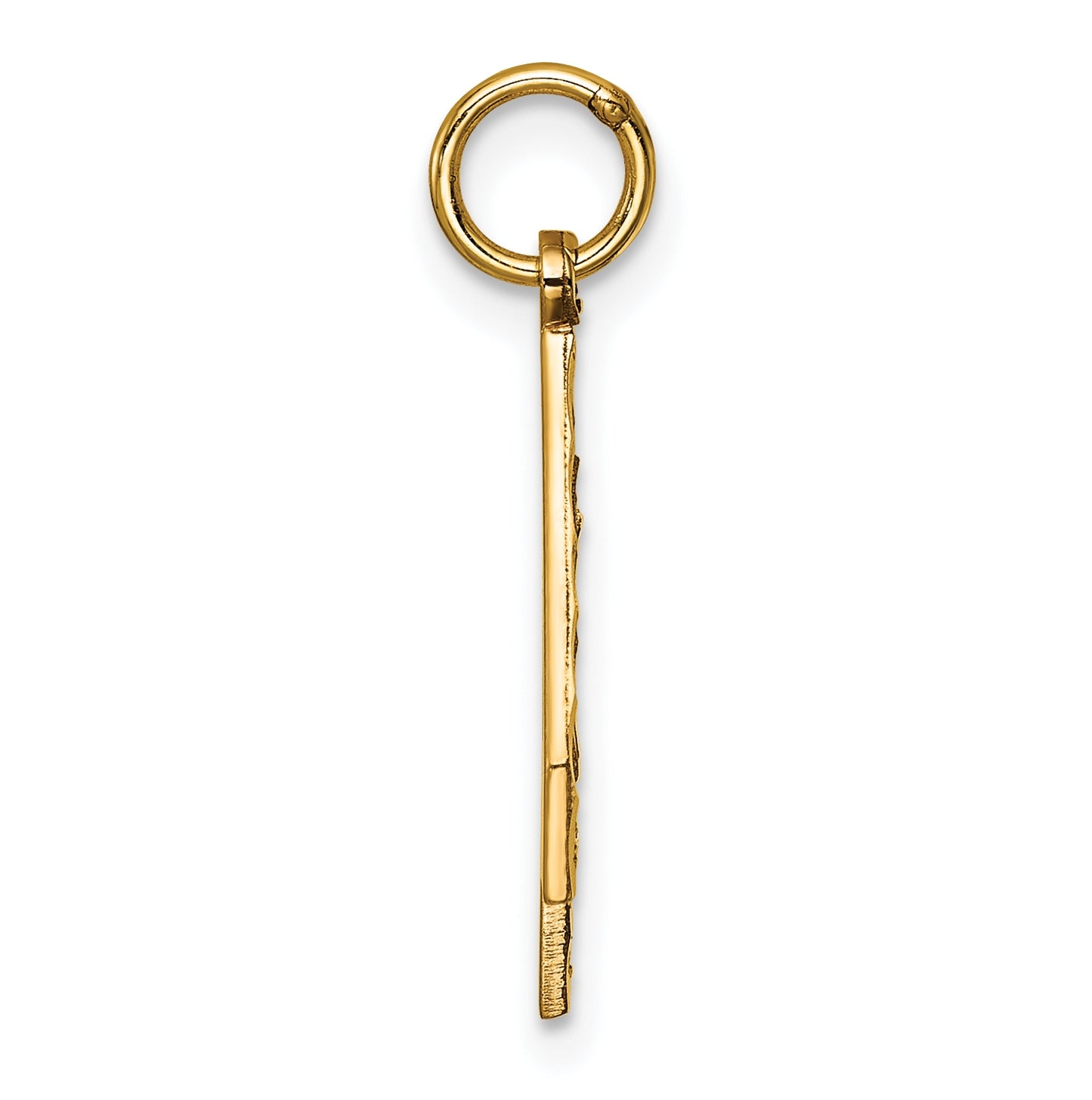 10K Yellow Gold Casted Large Diamond Cut Number 4 Charm