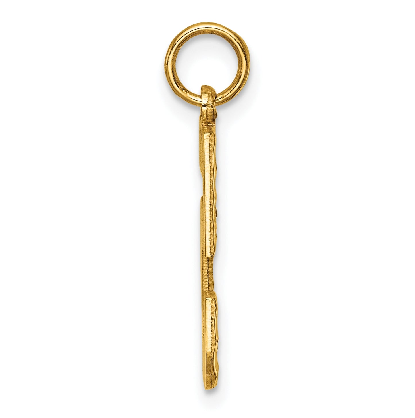 10K Yellow Gold Casted Large Diamond Cut Number 5 Charm