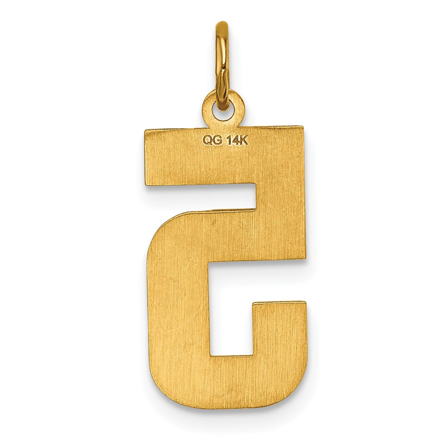 10K Yellow Gold Casted Large Diamond Cut Number 5 Charm