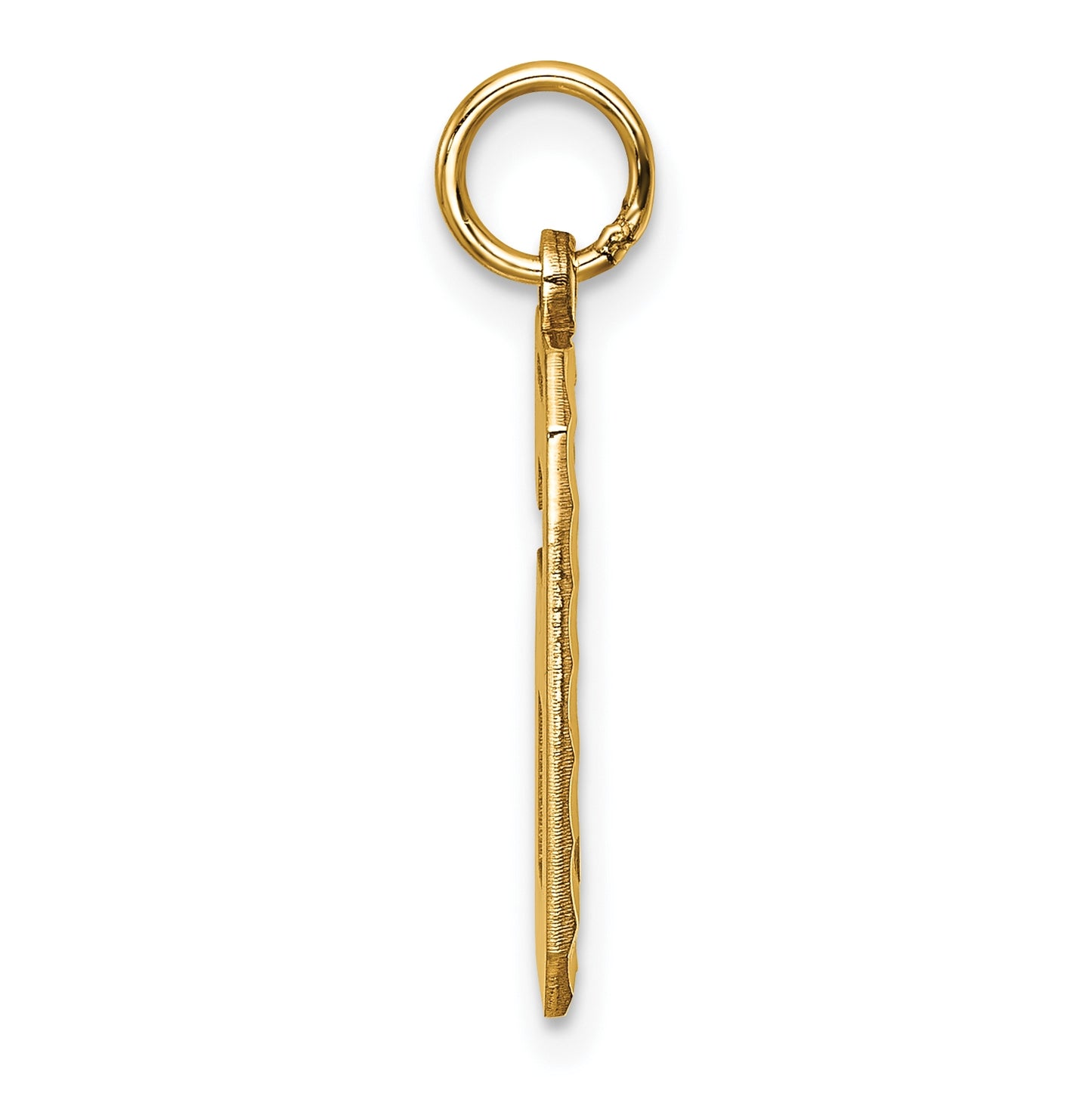 10K Yellow Gold Casted Large Diamond Cut Number 6 Charm