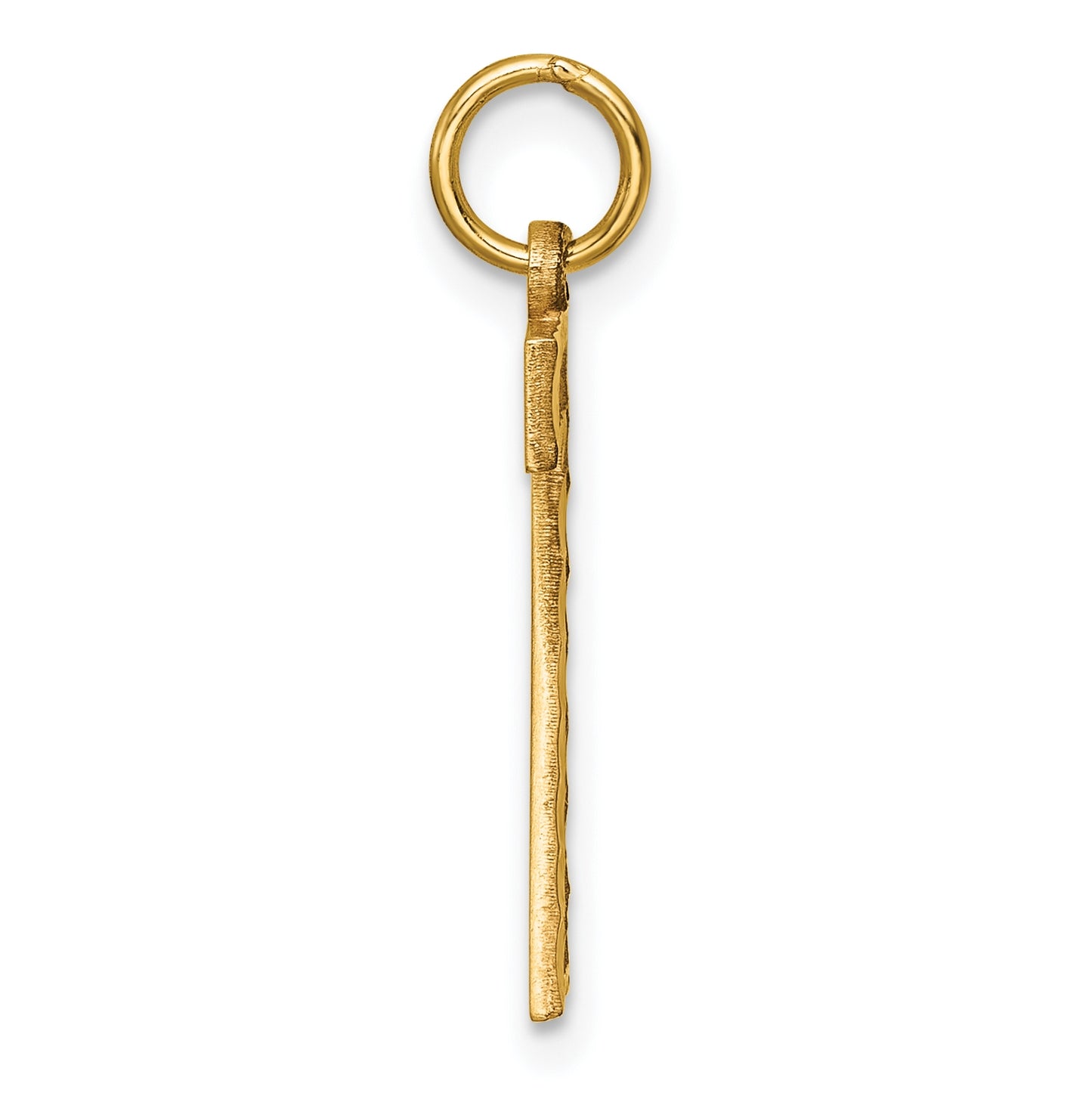 10K Yellow Gold Casted Large Diamond Cut Number 7 Charm
