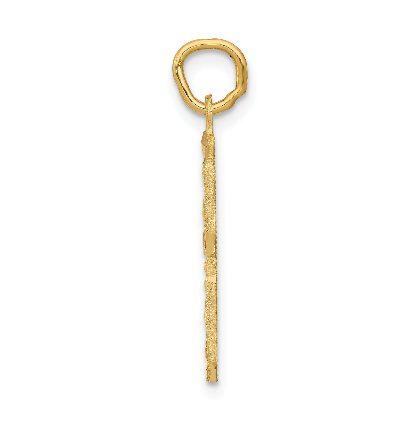 10K Yellow Gold Casted Large Diamond Cut Number 8 Charm