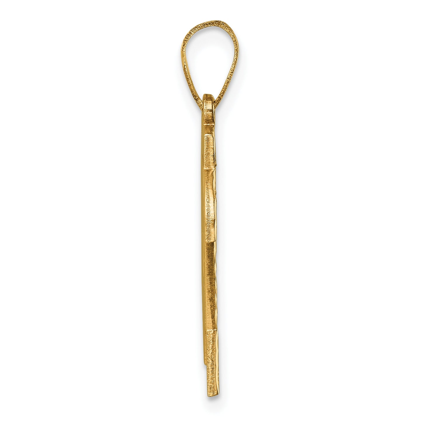 10K Yellow Gold Casted Large Diamond-cut Number 24 Charm