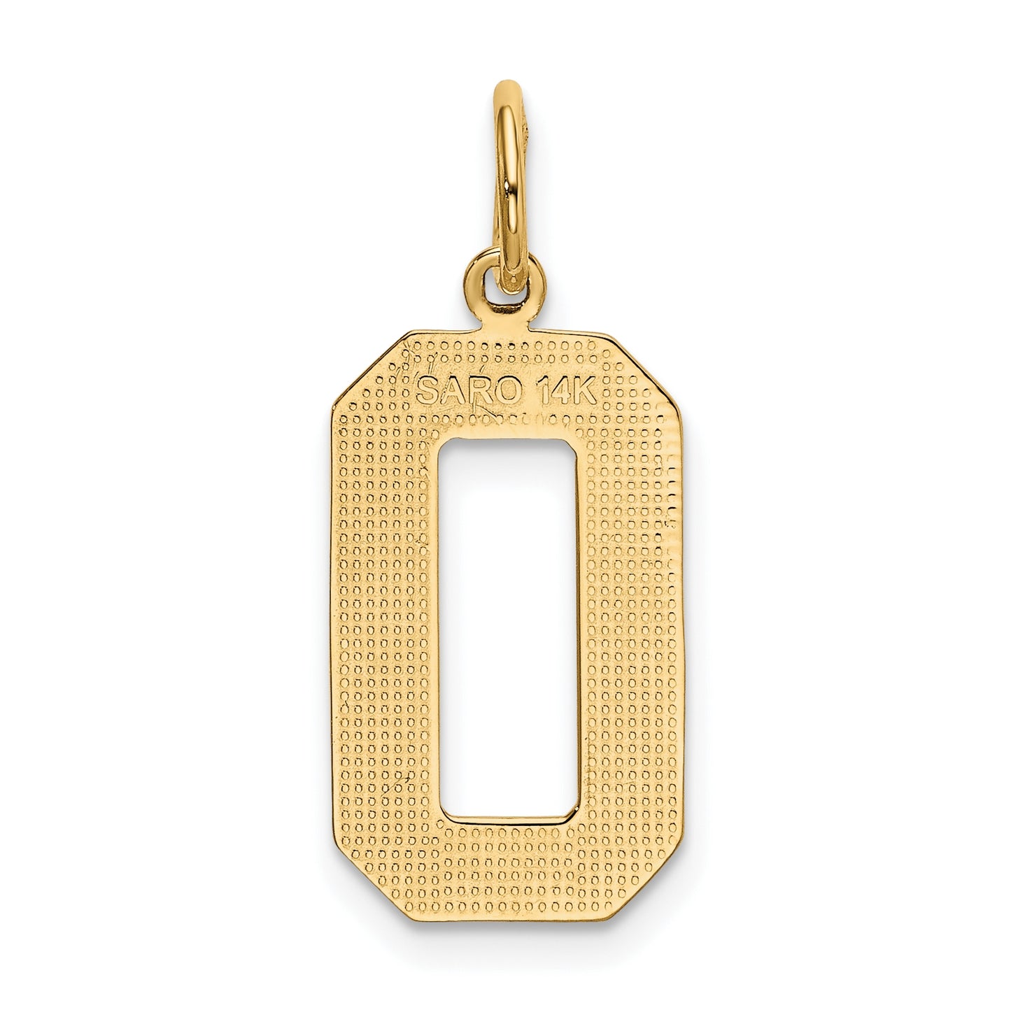 10K Yellow Gold Large Polished Number 0 Charm
