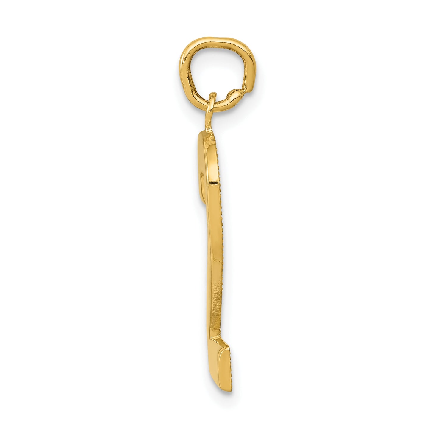 10K Yellow Gold Large Polished Number 2 Charm
