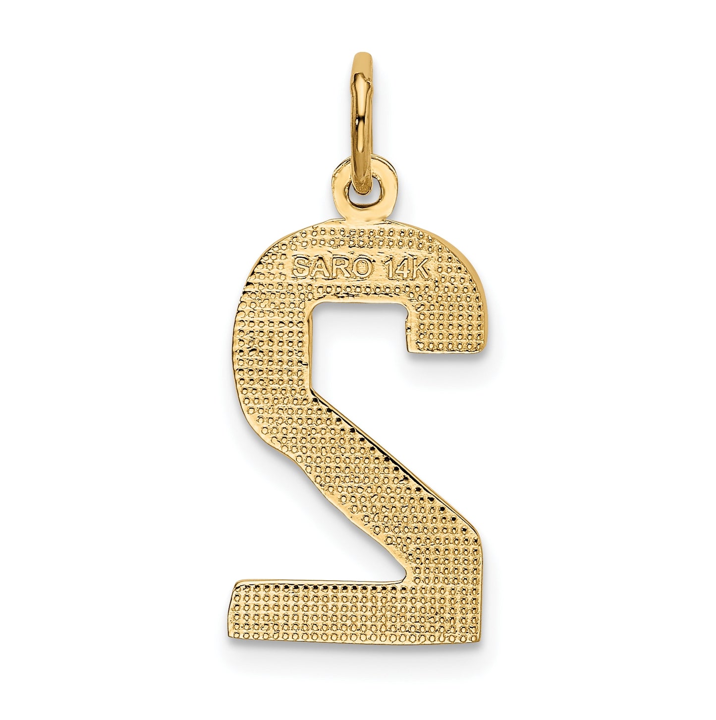 10K Yellow Gold Large Polished Number 2 Charm