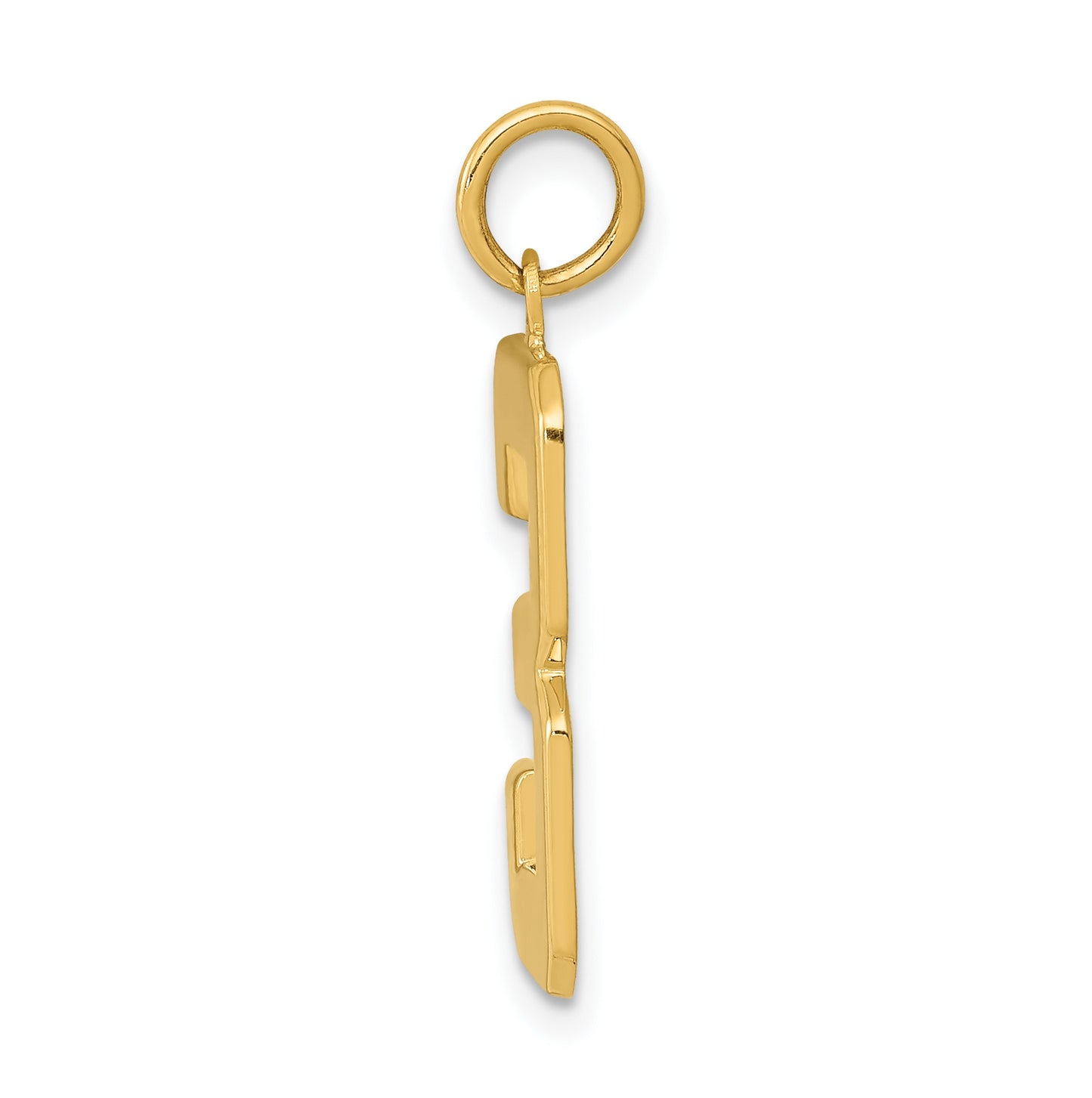 10K Yellow Gold Casted Large Polished Number 3 Charm