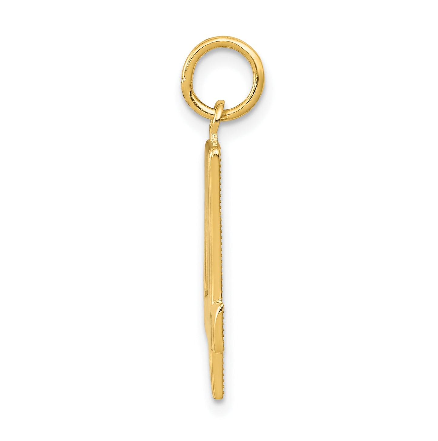 10K Yellow Gold Casted Large Polished Number 4 Charm