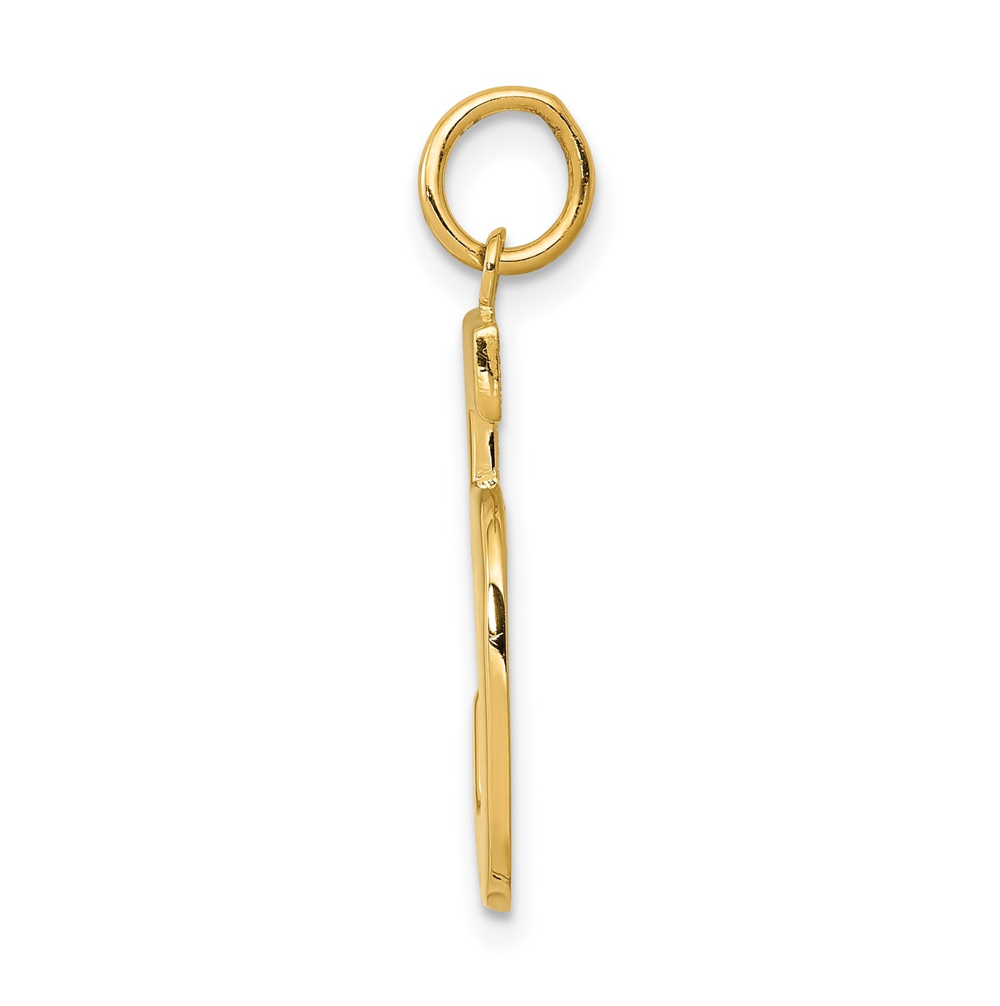 10K Yellow Gold Casted Large Polished Number 5 Charm