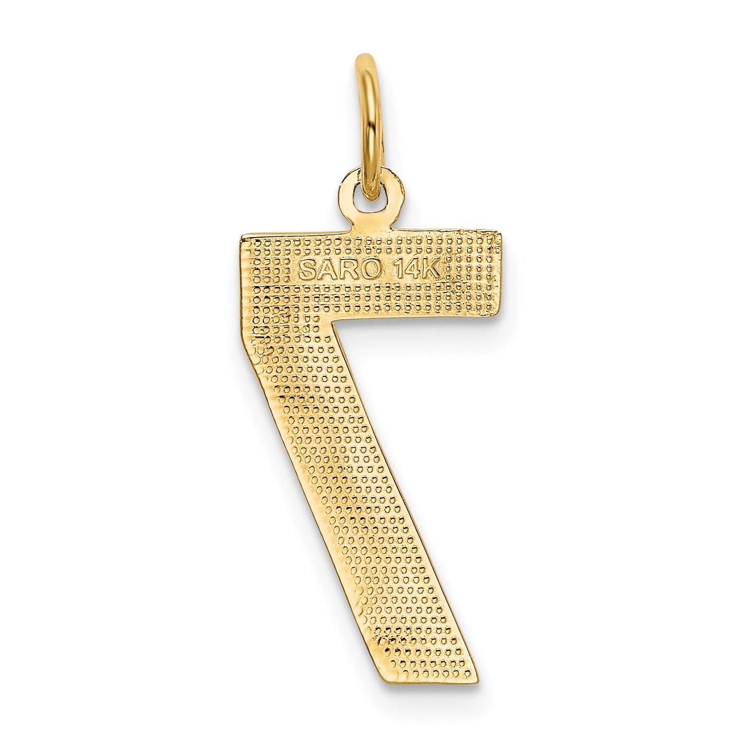 10K Yellow Gold Casted Large Polished Number 7 Charm