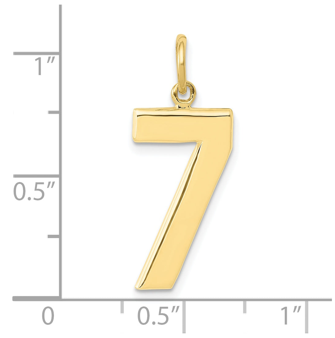 10K Yellow Gold Casted Large Polished Number 7 Charm