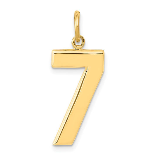10K Yellow Gold Casted Large Polished Number 7 Charm