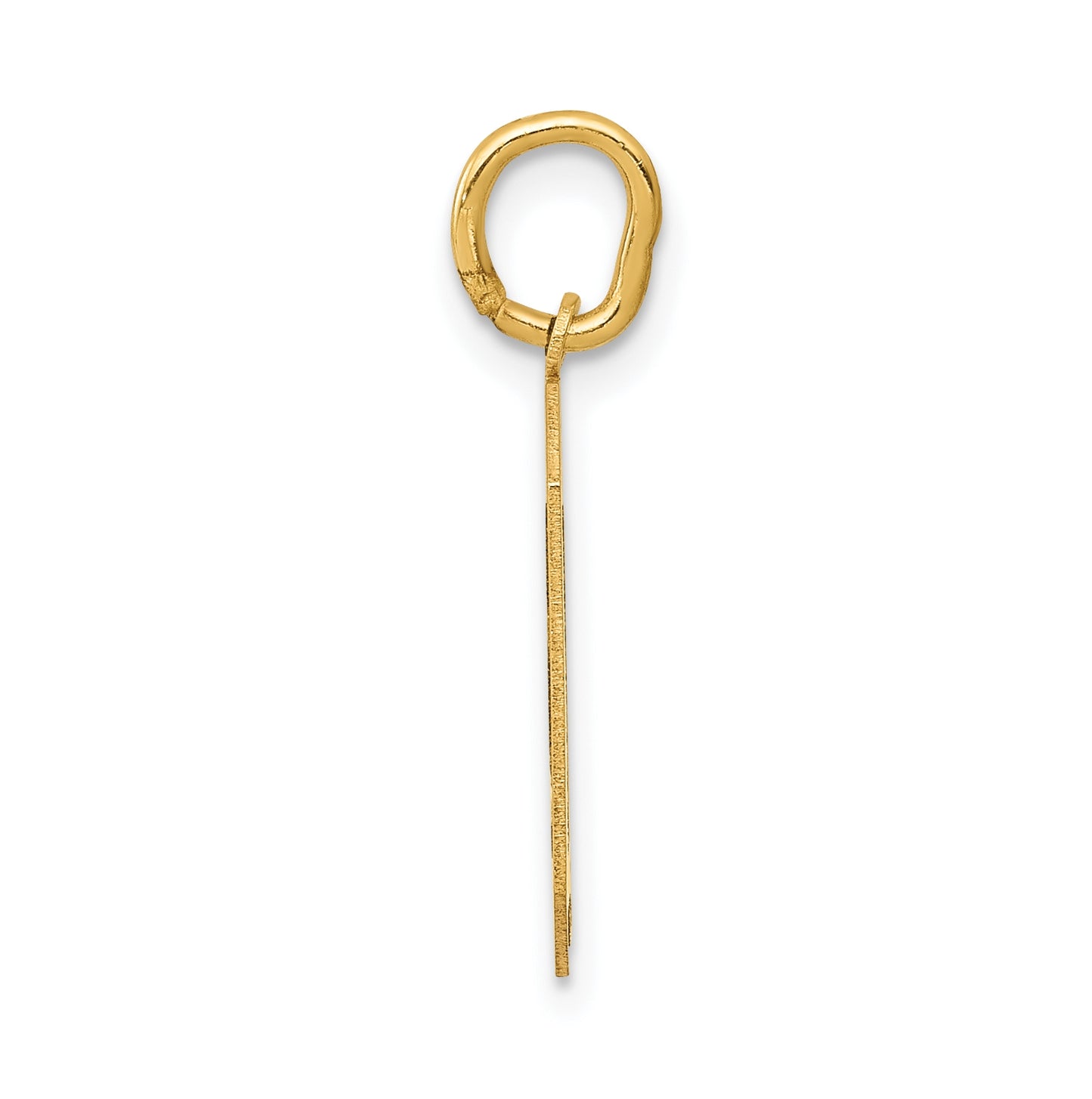 10K Yellow Gold Medium Satin Number 0 Charm