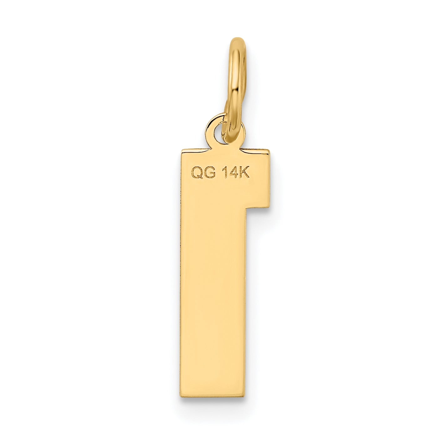 10K Yellow Gold Medium Satin Number 1 Charm
