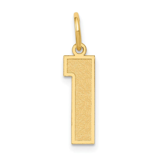 10K Yellow Gold Medium Satin Number 1 Charm