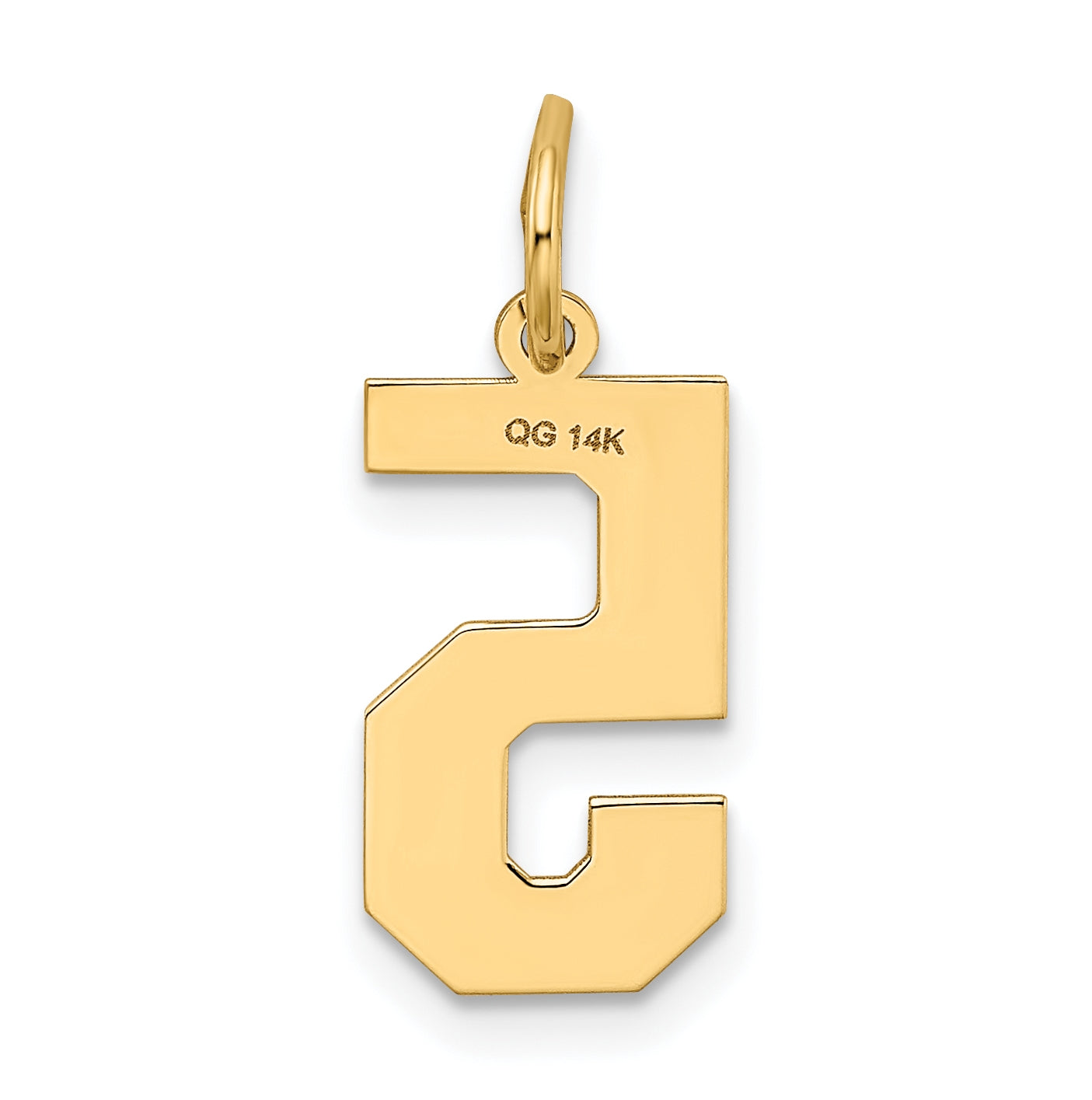 10K Yellow Gold Medium Satin Number 5 Charm