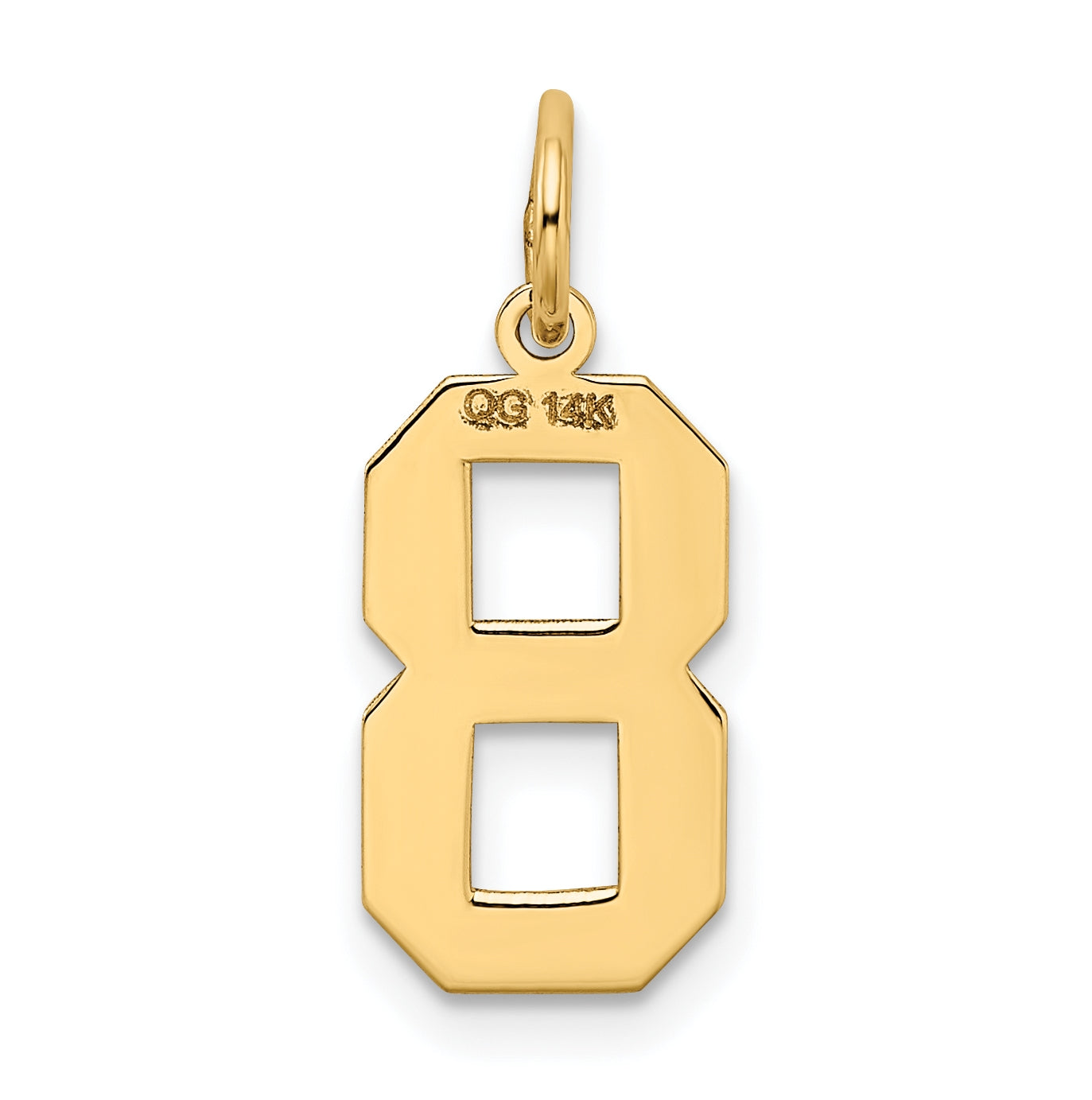 10K Yellow Gold Medium Satin Number 8 Charm