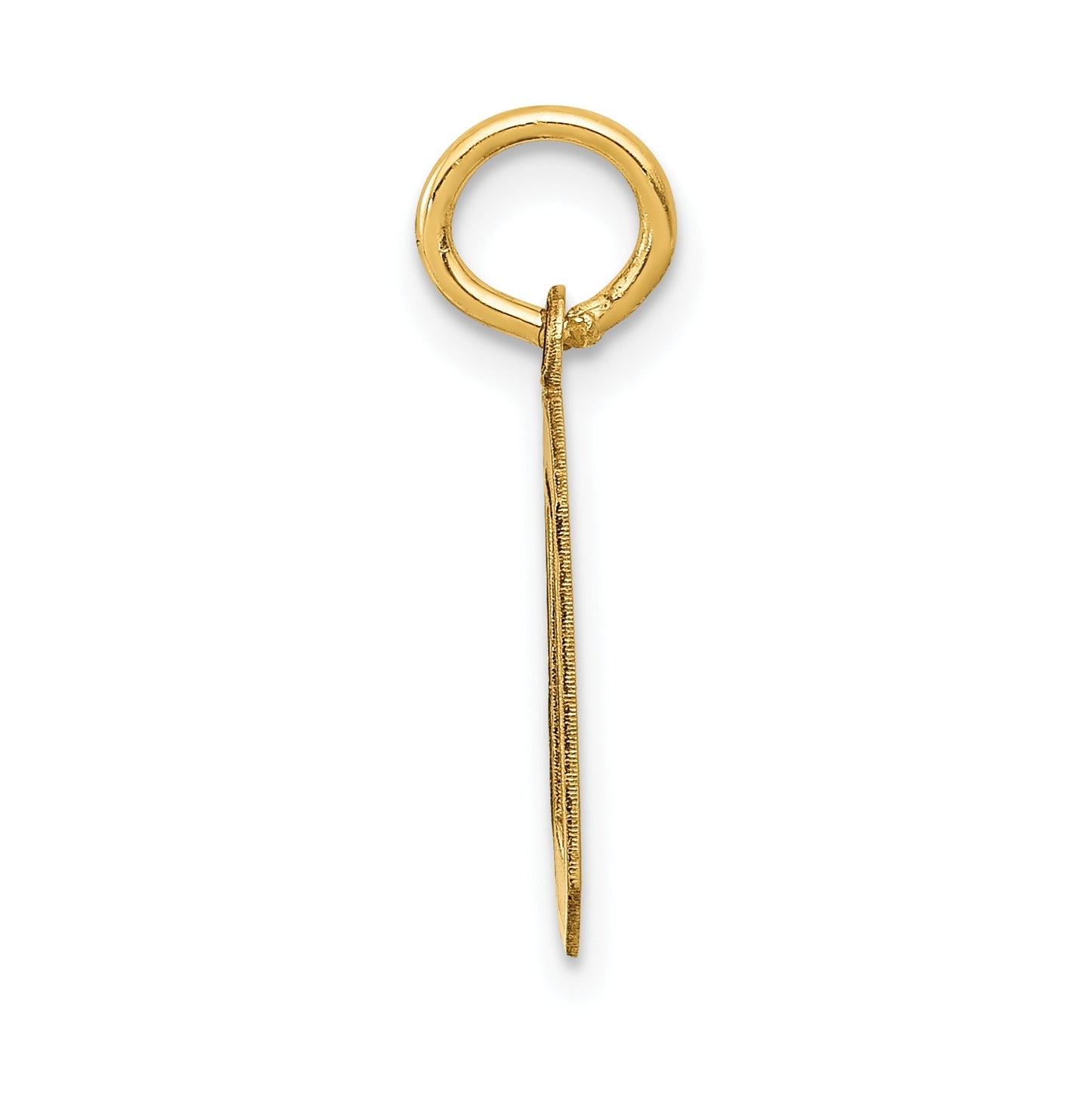 10K Yellow Gold Small Satin Number 0 Charm