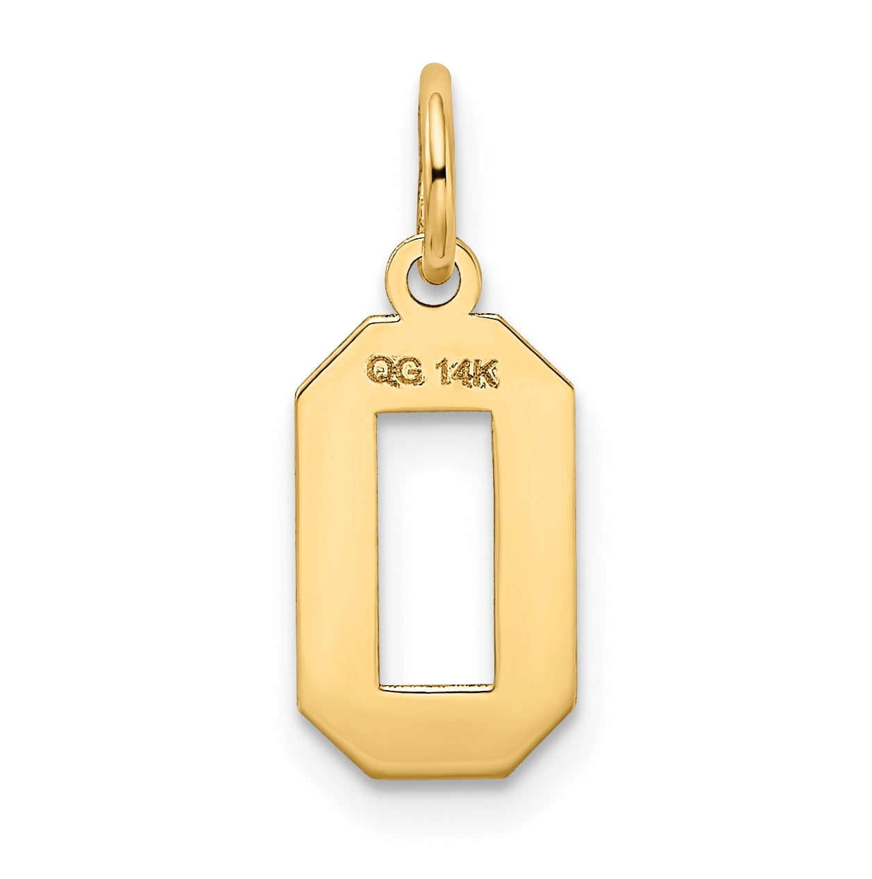 10K Yellow Gold Small Satin Number 0 Charm