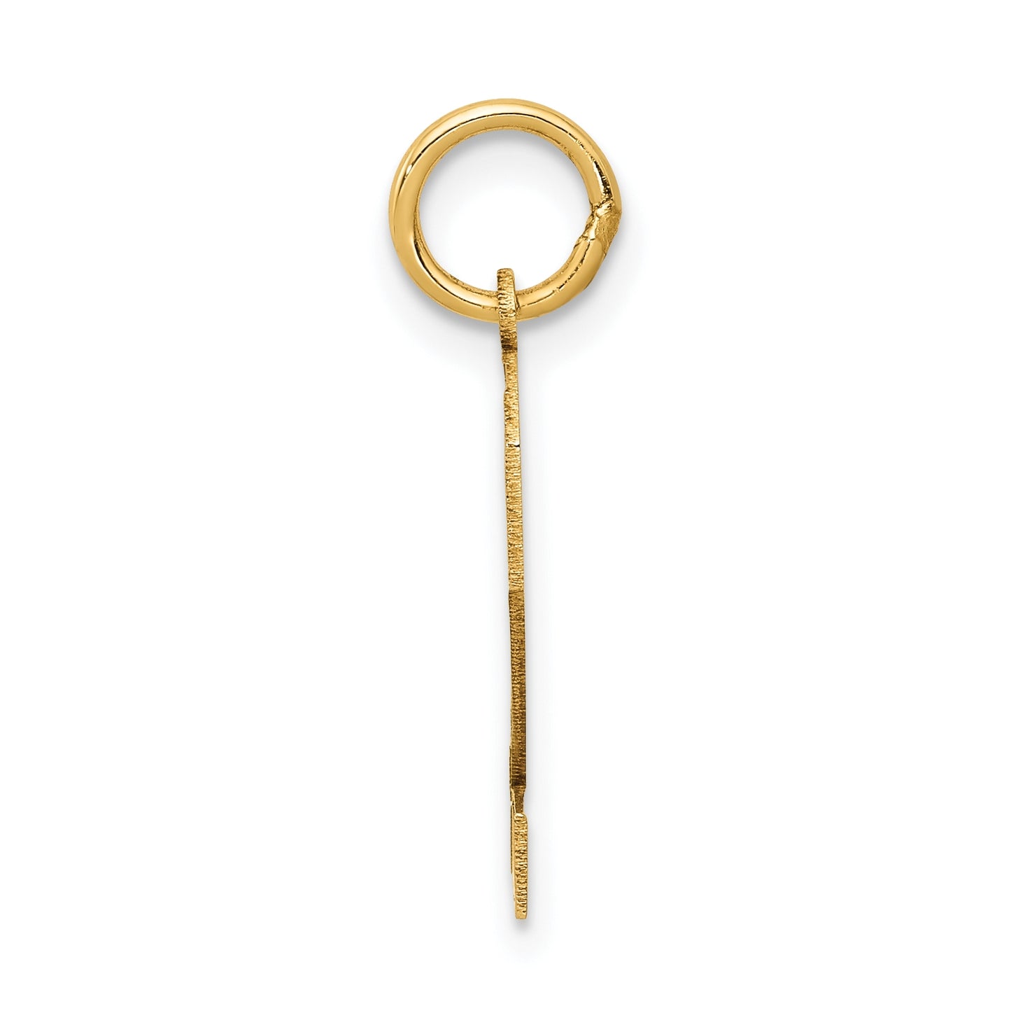 10K Yellow Gold Small Satin Number 2 Charm