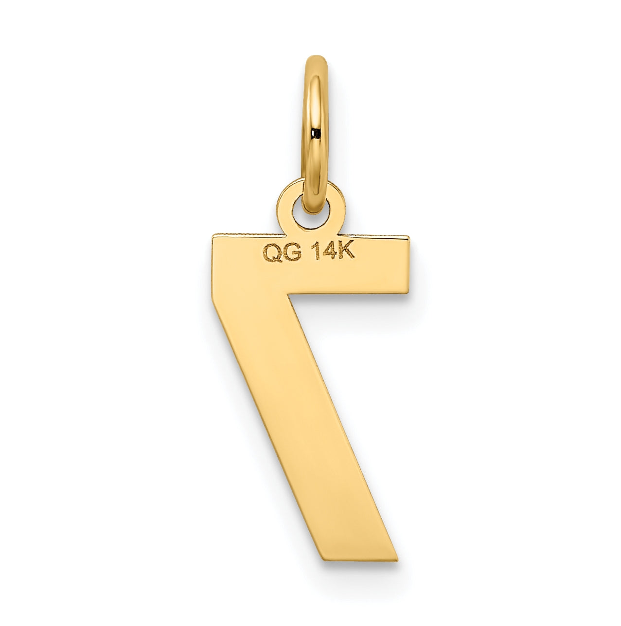 10K Yellow Gold Small Satin Number 7 Charm