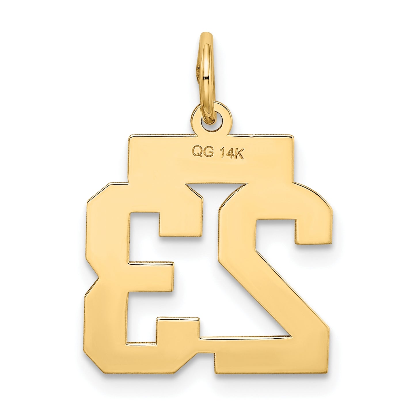 10K Yellow Gold Small Satin Number 23 Charm