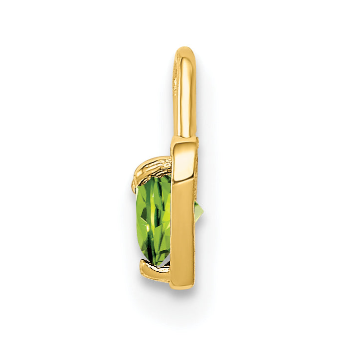 10K Yellow Gold August Synthetic Birthstone Heart Charm