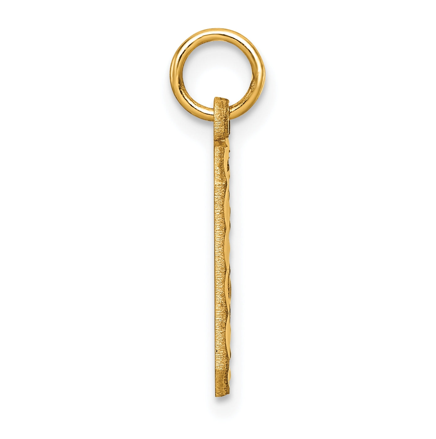 10K Yellow Gold Casted Medium Diamond-cut Number 0 Charm