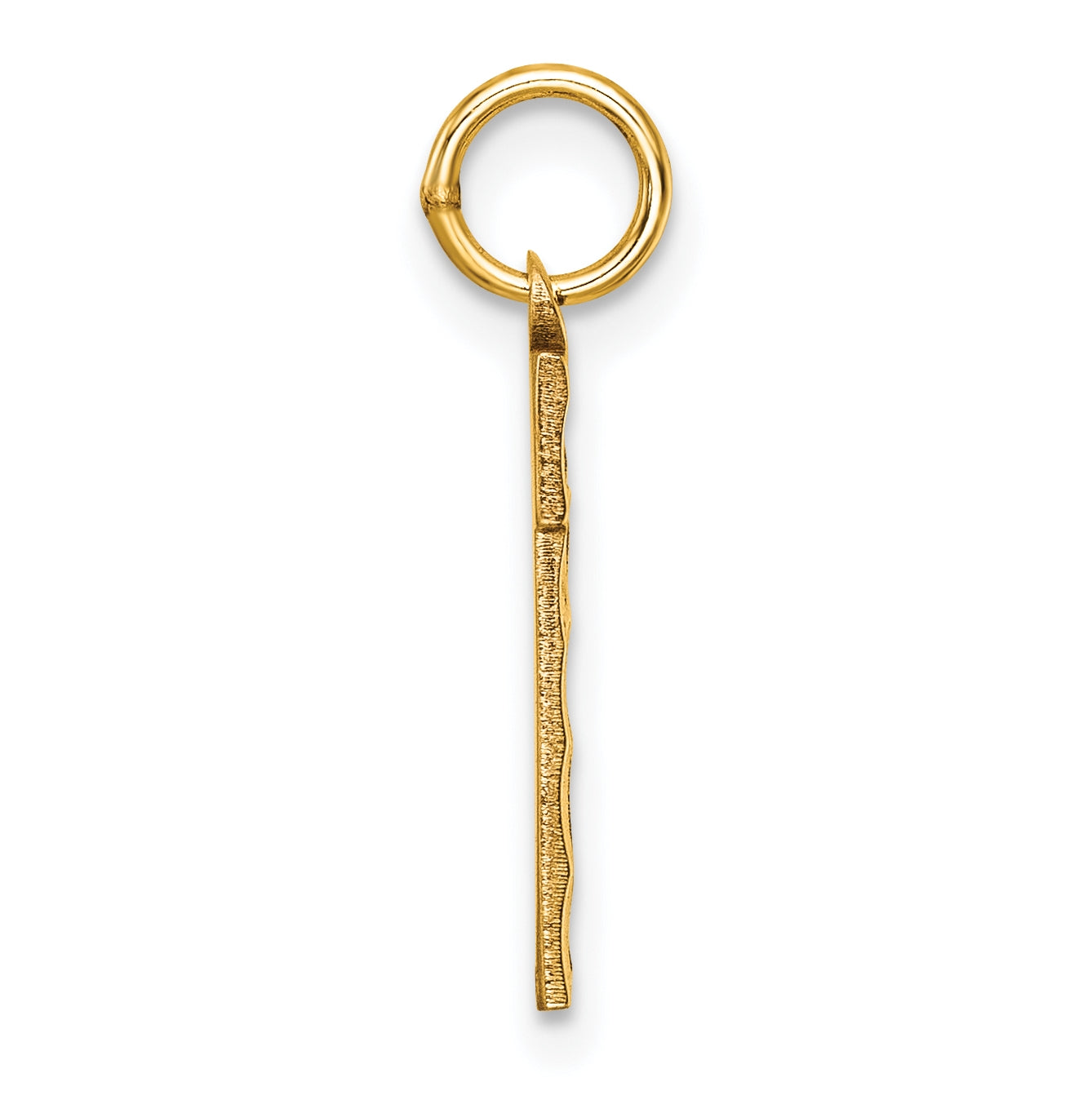 10K Yellow Gold Casted Medium Diamond-cut Number 1 Charm