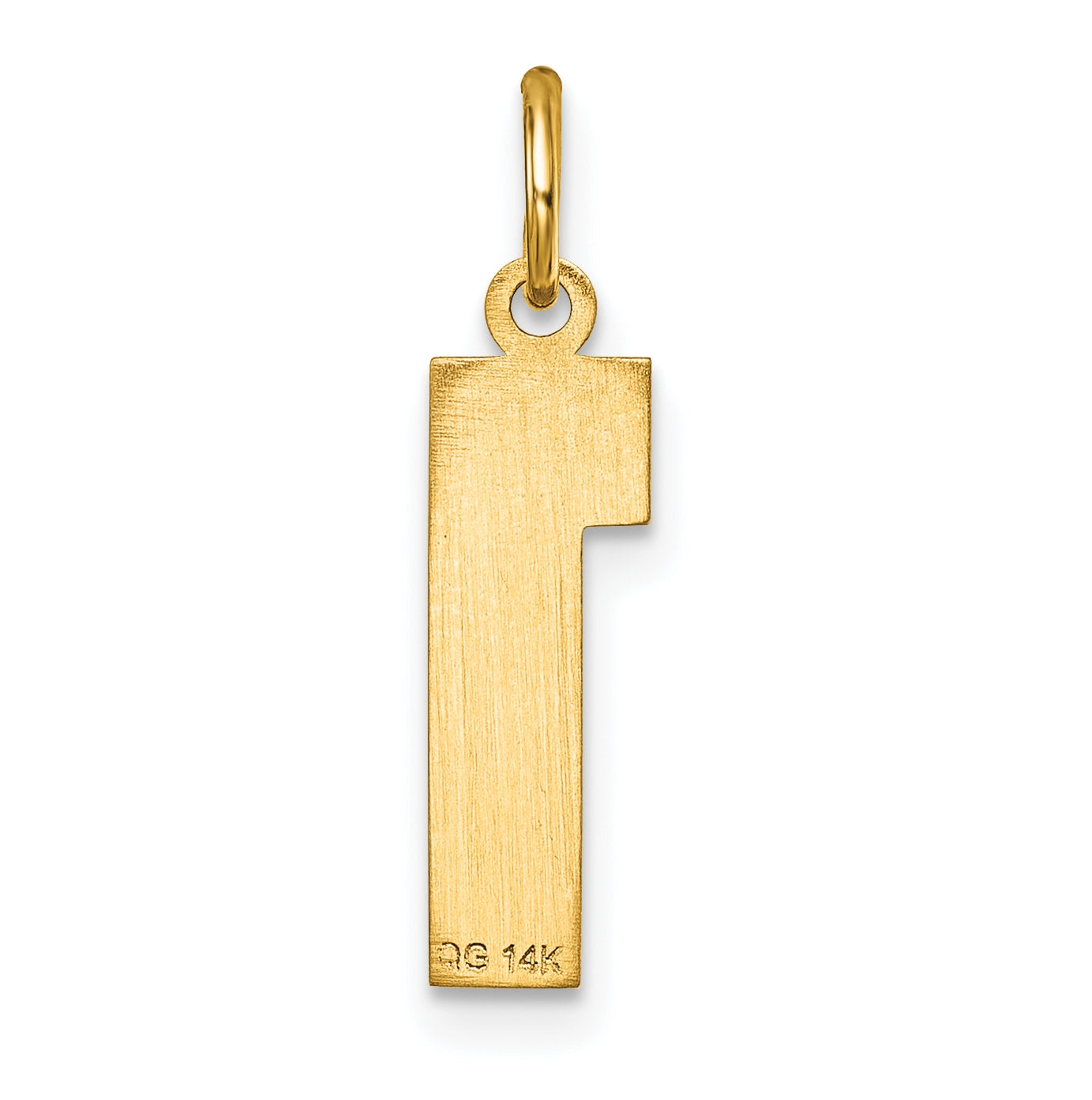 10K Yellow Gold Casted Medium Diamond-cut Number 1 Charm