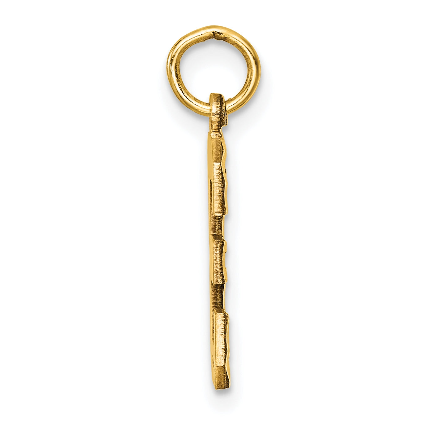 10K Yellow Gold Casted Medium Diamond-cut Number 3 Charm